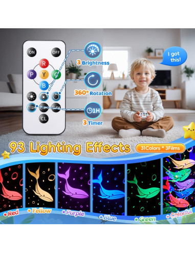 Proyector de Luz Nocturna TK WH-E03 con 15 Sonidos y 31 Colores