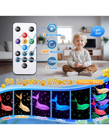 Proyector de Luz Nocturna TK WH-E03 con 15 Sonidos y 31 Colores