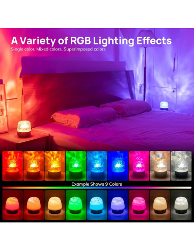 Proyector de Luz de Olas Oceánicas SHYVIAN 13x13 cm Bluetooth