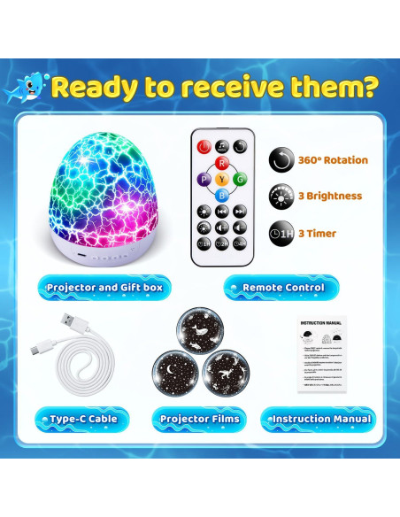 Proyector de Luz Nocturna TK WH-E03 con 15 Sonidos y 31 Colores