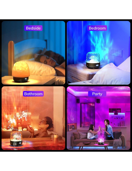 Proyector de Luz de Olas Oceánicas SHYVIAN 13x13 cm Bluetooth