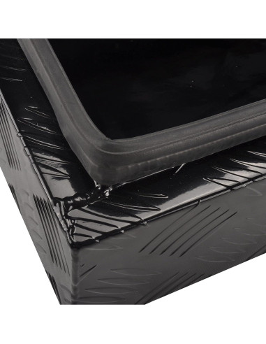 Caja de herramientas de aluminio FGJQEFG 88 cm negra con cerradura