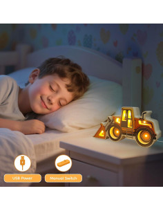 Luz Nocturna LED Cargador de Madera Letoiz para Niños 2