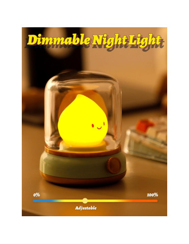 Luz Nocturna Recargable BANDIANCY Verde Vintage 10x10cm