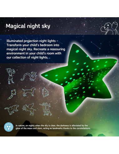Proyector de Estrellas Cloud b Tortuga Azul 3 Colores 8 Constelaciones