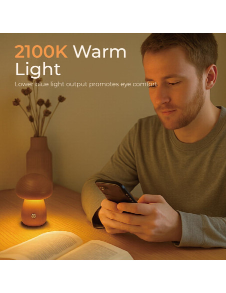 Lámpara de Hongo Recargable SAKSIAPRO 9.9 cm Regulable