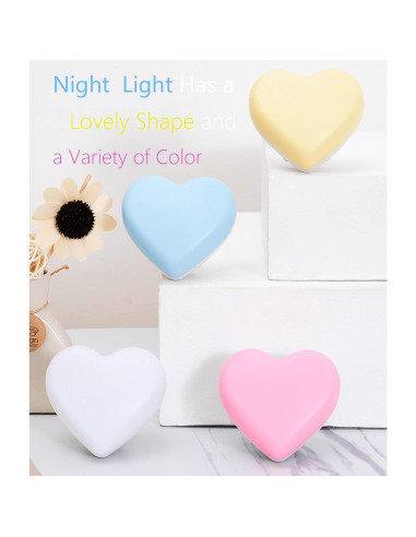 Luz Nocturna Corazón Etigood Rosa con Sensor Automático