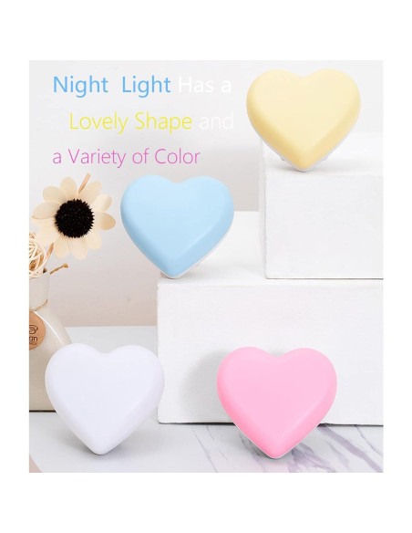 Luz Nocturna Corazón Etigood Rosa con Sensor Automático