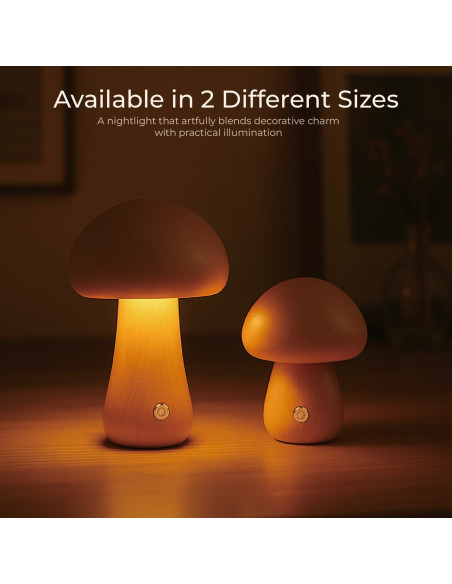 Lámpara de Hongo Recargable SAKSIAPRO 9.9 cm Regulable