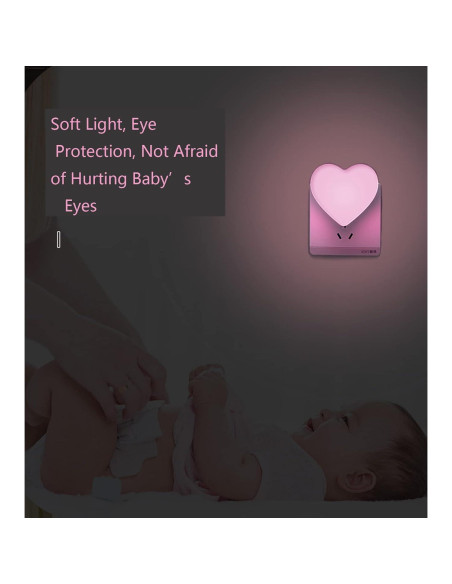Luz Nocturna Corazón Etigood Rosa con Sensor Automático