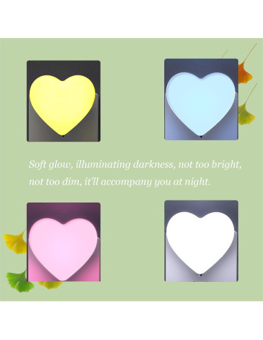 Luz Nocturna Corazón Etigood Rosa con Sensor Automático