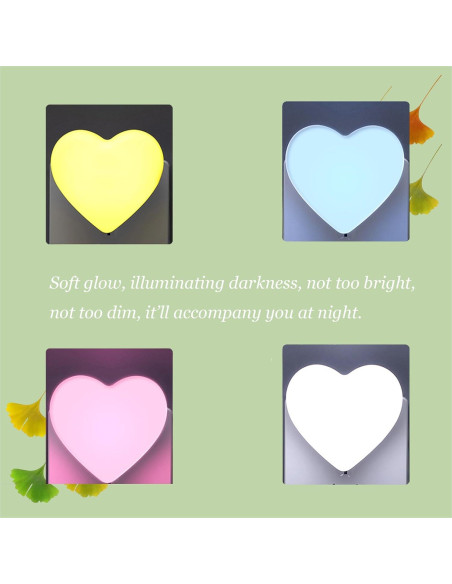 Luz Nocturna Corazón Etigood Rosa con Sensor Automático