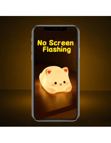 Luz Nocturna Kawaii Gato LOVERUIS 10cm Regulable con Temporizador