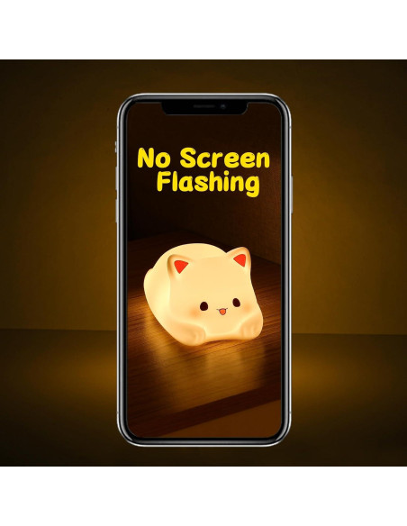 Luz Nocturna Kawaii Gato LOVERUIS 10cm Regulable con Temporizador