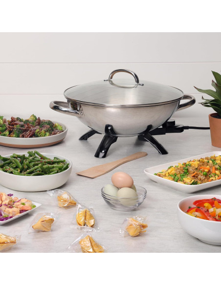 Wok Eléctrico Presto 05900 Acero Inoxidable 1500W 2,84L