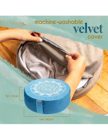 Cojín de Meditación Florensi Azul - Almohada de Suelo Grande