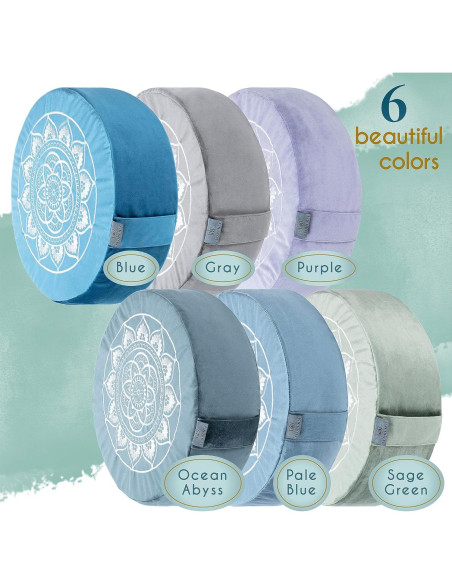 Cojín de Meditación Florensi Azul - Almohada de Suelo Grande