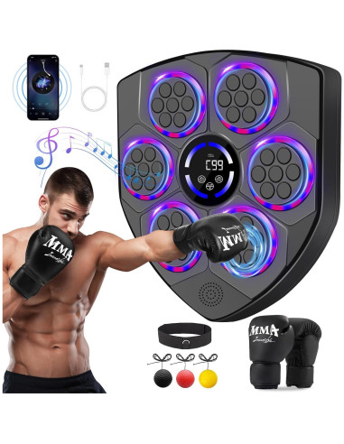 Máquina de Boxeo Musical YORWHIN con Guantes y Bluetooth