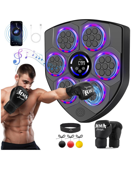 Máquina de Boxeo Musical YORWHIN con Guantes y Bluetooth