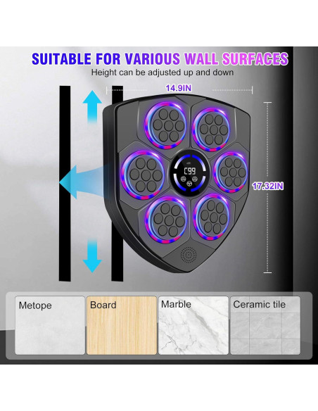 Máquina de Boxeo Musical YORWHIN con Guantes y Bluetooth