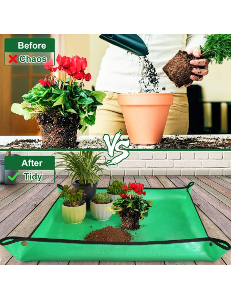 Alfombrilla de Replantado HNXTYAOB 68.5x68.5cm Impermeable 2 Pcs