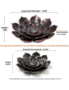 Soporte de Incienso Grande GARMOLY Loto de Zinc Desmontable 2
