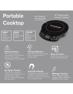 Cocina de Inducción Nuwave PIC Flex 1300W + Sartén 23cm 2