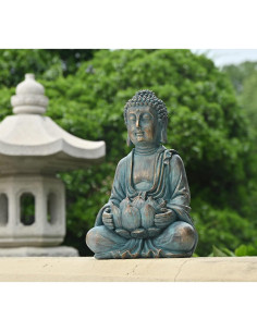 Estatua de Buddha Meditando con Luz Solar 18 cm Teresa's Collections 2