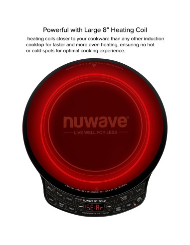 Cocina de Inducción Nuwave PIC Oro 30,48 cm Vidrio Cerámico