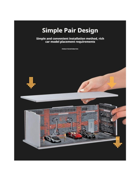 Vitrina de exhibición para coches 1:64 Scenpoch - Negro