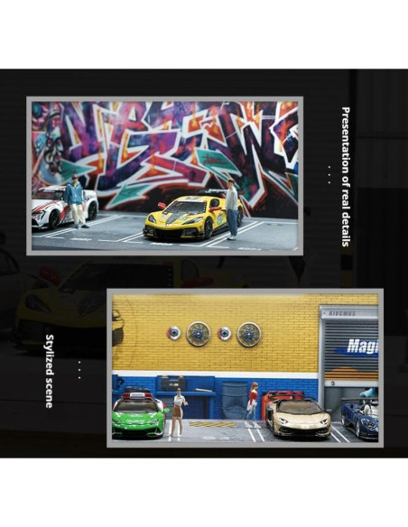 Vitrina de exhibición para coches 1:64 Scenpoch - Negro