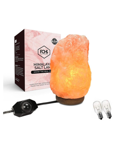 Lámpara de Sal del Himalaya POHS 20-25 cm Regulable con Madera