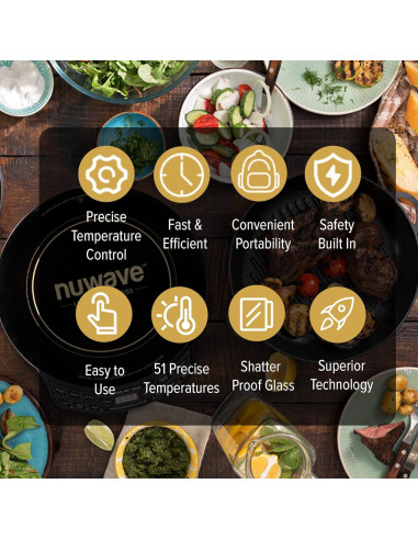 Cocina de Inducción Nuwave PIC Oro 30,48 cm Vidrio Cerámico