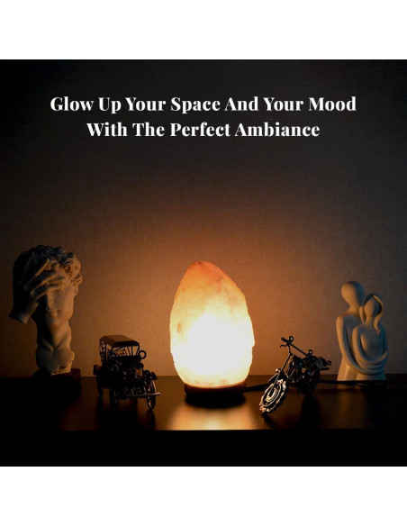 Lámpara de Sal del Himalaya POHS 20-25 cm Regulable con Madera