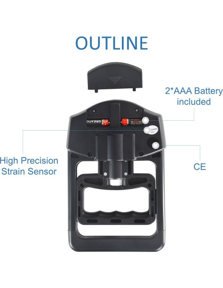 Dinamómetro Digital de Fuerza de Agarre GRIPX 90Kg Automático