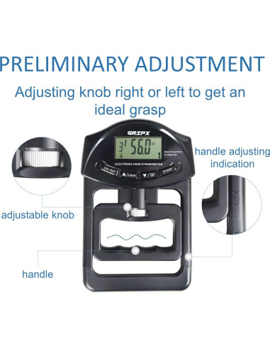 Dinamómetro Digital de Fuerza de Agarre GRIPX 90Kg Automático