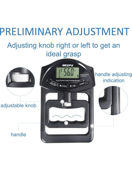 Dinamómetro Digital de Fuerza de Agarre GRIPX 90Kg Automático