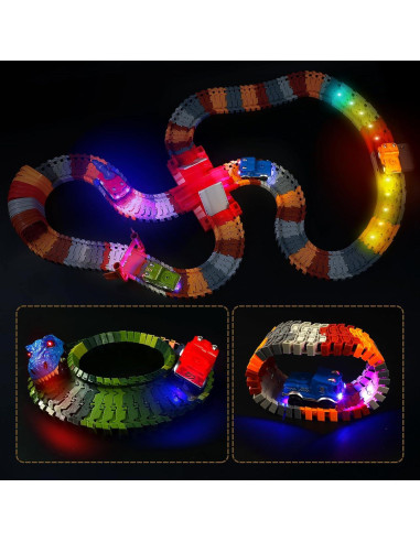 Coches de Pista LED Save Unicorn - Paquete de 3 Dinosaurios