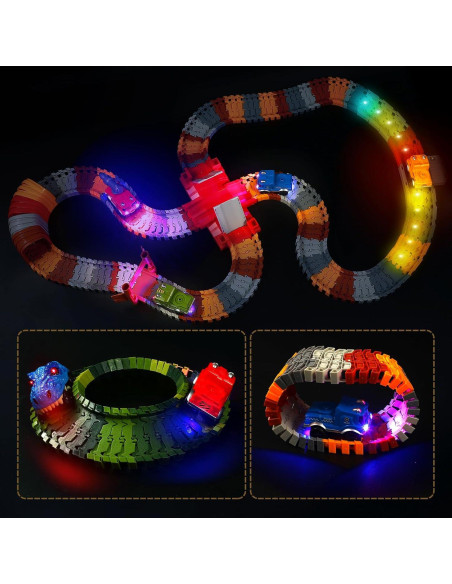 Coches de Pista LED Save Unicorn - Paquete de 3 Dinosaurios Coches de Pista LED Save Unicorn - Paquete de 3 Dinosaurios