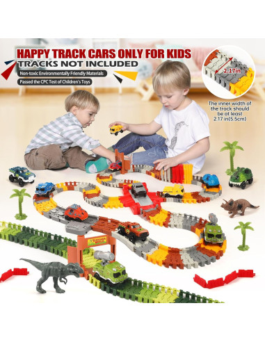 Coches de Pista LED Save Unicorn - Paquete de 3 Dinosaurios