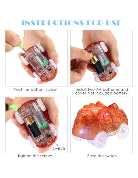 Coches de Pista LED Save Unicorn - Paquete de 3 Dinosaurios Coches de Pista LED Save Unicorn - Paquete de 3 Dinosaurios