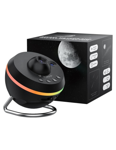 Proyector de Estrellas Ainael Galaxy Negro - Luz Nocturna 1.86 m