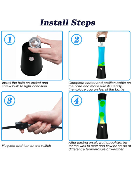 Lámpara de Movimiento Líquido Vanful 40 cm Azul Amarillo Lámpara de Movimiento Líquido Vanful 40 cm Azul Amarillo