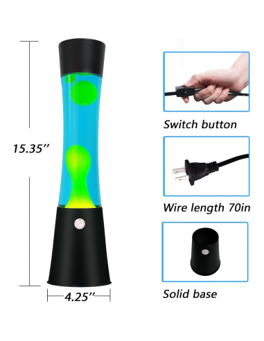 Lámpara de Movimiento Líquido Vanful 40 cm Azul Amarillo