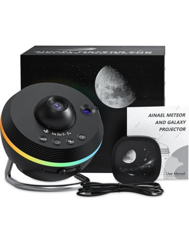 Proyector de Estrellas Ainael Galaxy Negro - Luz Nocturna 1.86 m