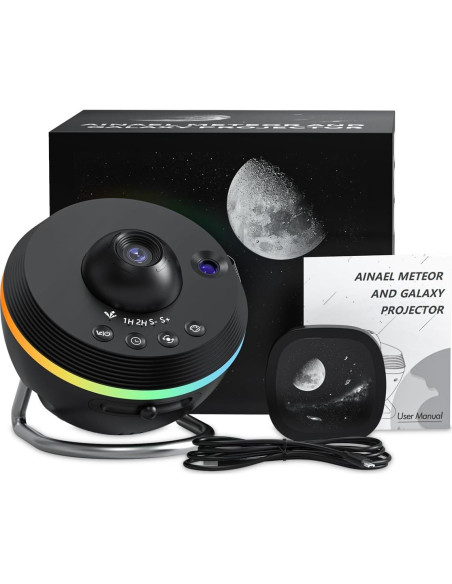 Proyector de Estrellas Ainael Galaxy Negro - Luz Nocturna 1.86 m