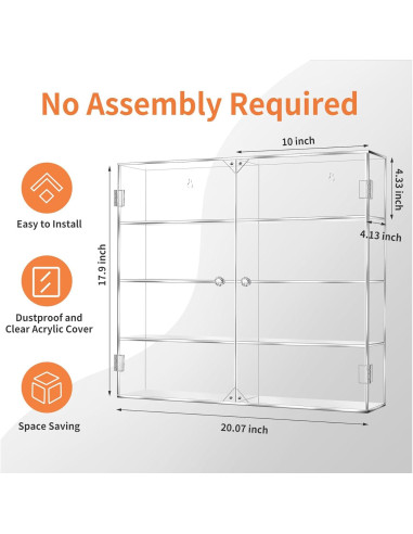 Vitrina Acrílica para Coches a Escala 1:24 HEKORE - Sin Ensamblaje