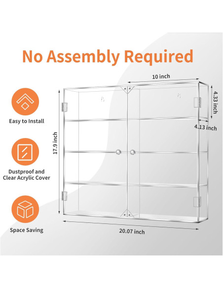 Vitrina Acrílica para Coches a Escala 1:24 HEKORE - Sin Ensamblaje