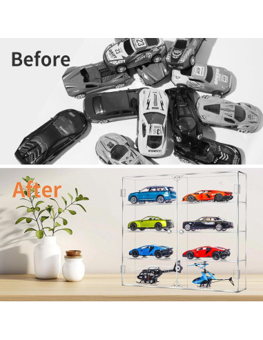 Vitrina Acrílica para Coches a Escala 1:24 HEKORE - Sin Ensamblaje