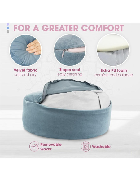 Cojín de Meditación Yes4All Zafu de Trigo Sarraceno 14 cm